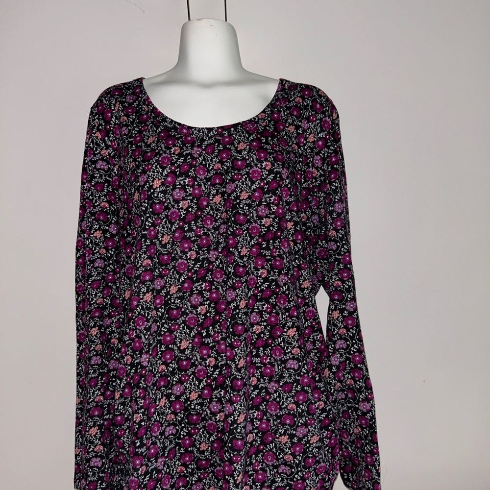 Lane Bryant : Long-Sleeved Floral Pattern Top, Women’s Plus 18/20